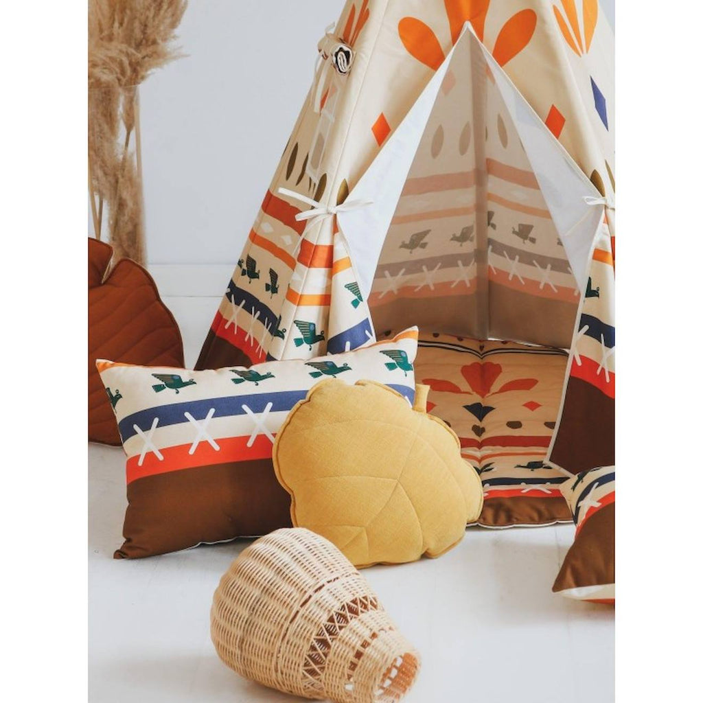 Tente tipi avec tapis native vibe en coton beige