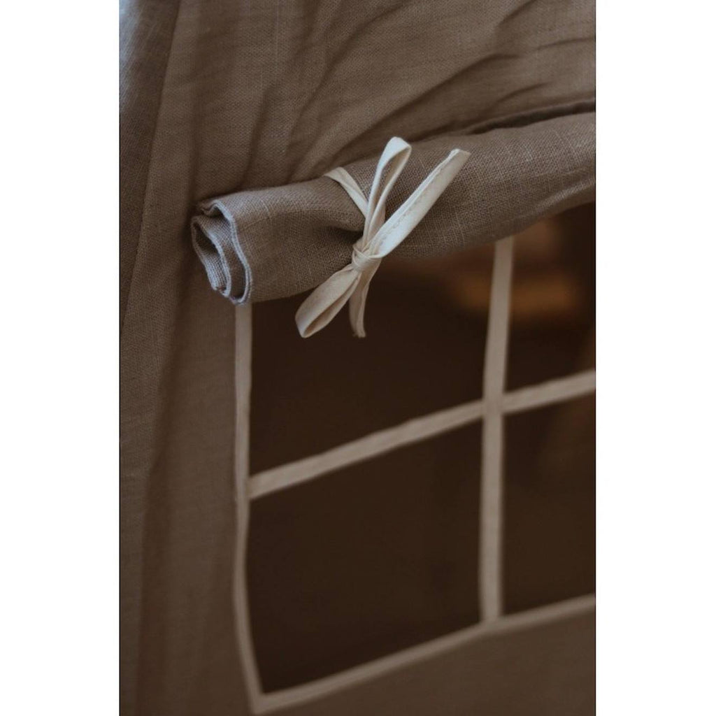 Tente tipi avec tapis natural linen en lin beige