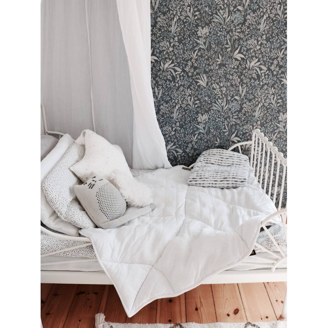 Tente tipi avec tapis night sky en coton bleu