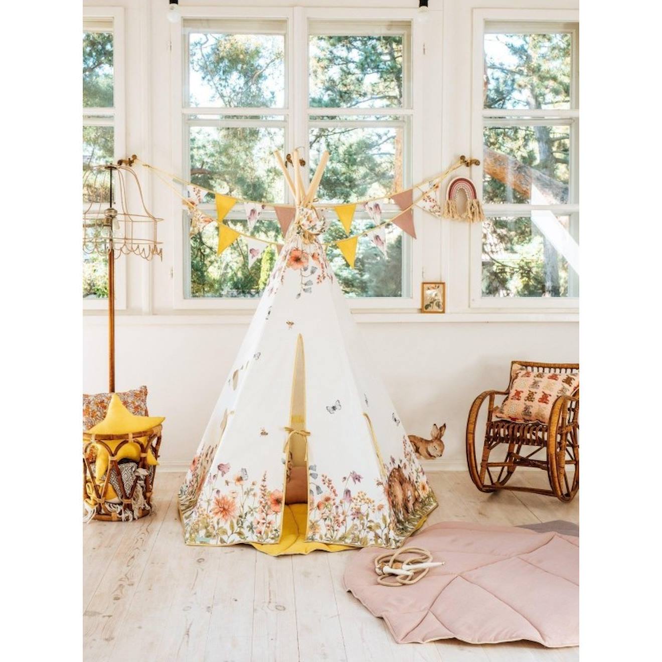Tente tipi en coton blanc