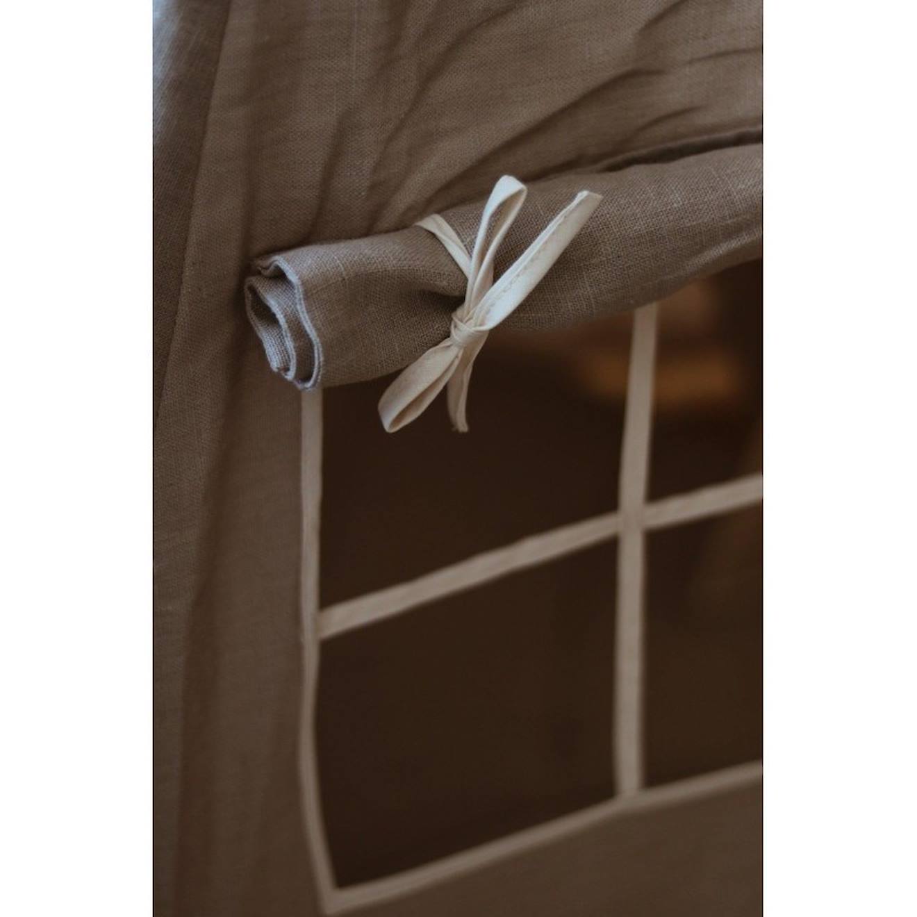 Tente tipi lin naturel en coton beige