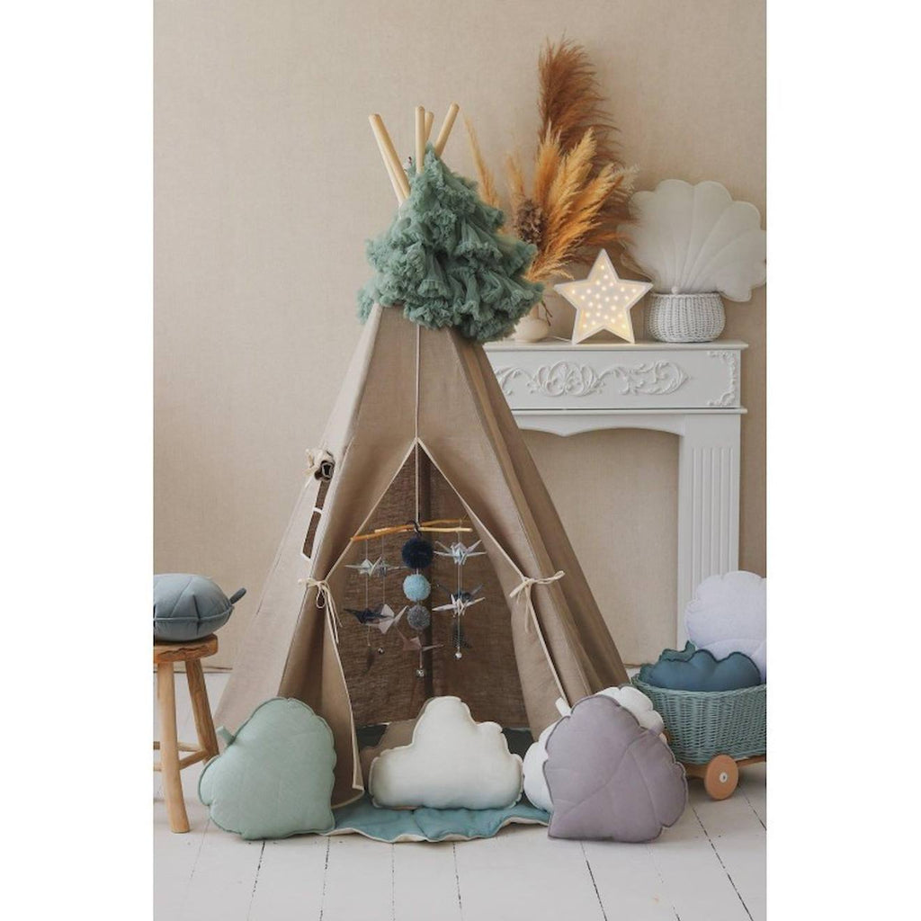 Tente tipi lin naturel en coton beige