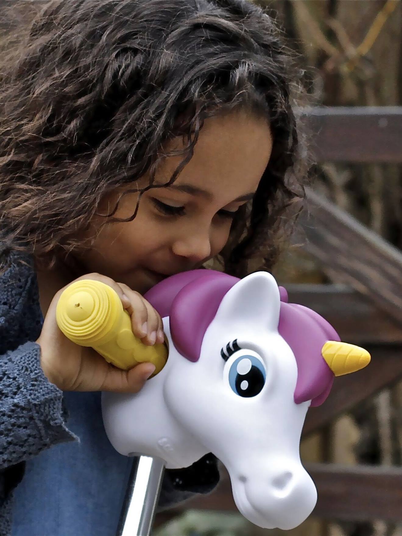 Tête de trottinette licorne blanc