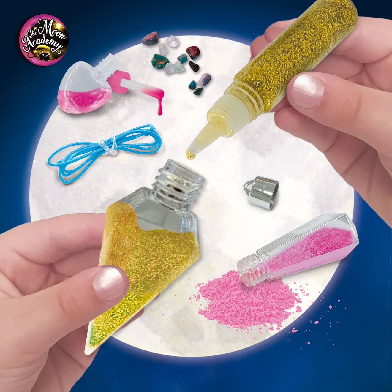 The moon academy pendentifs crystal moon multicolore
