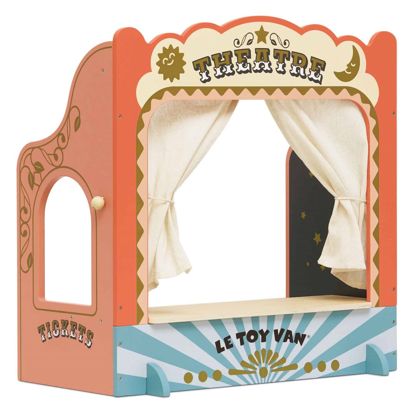 Théâtre de marionnettes de table rouge