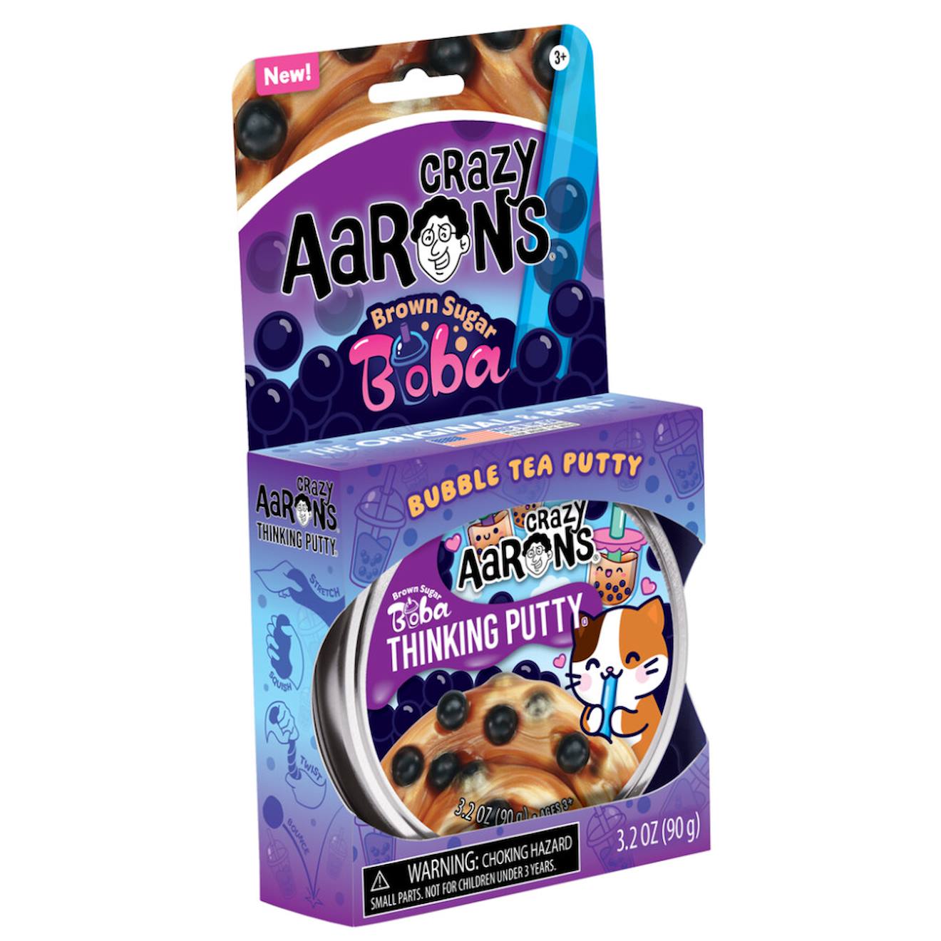 Thinking putty brown sugar boba – pâte à modeler nacrée avec perles de bubble tea multicolor