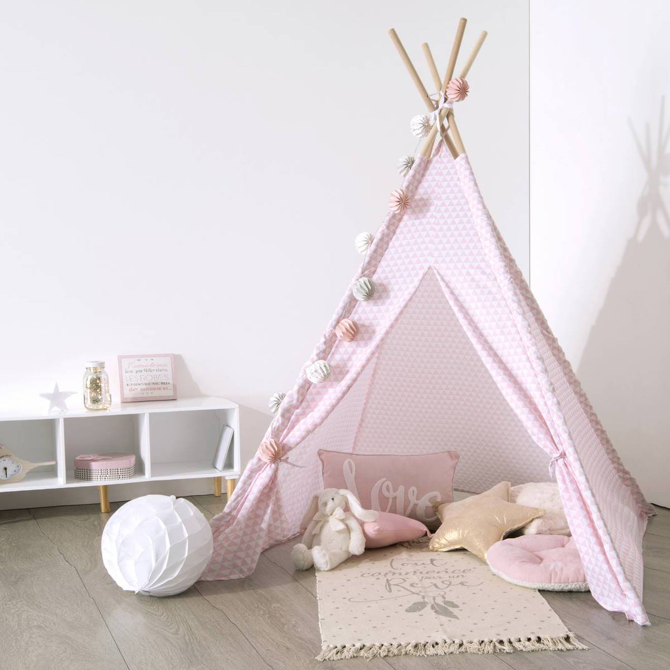 Tipi enfant rose