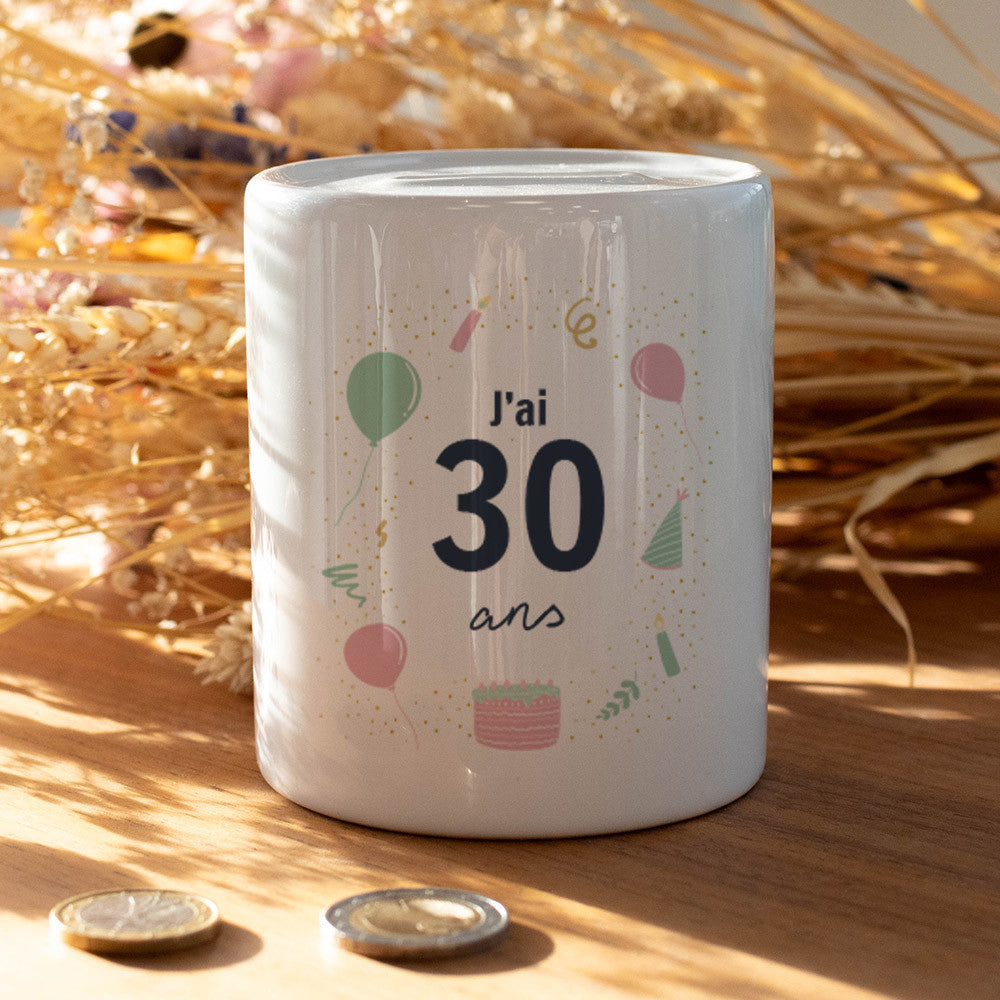 Tirelire Cagnotte Anniversaire à Personnaliser - Tirelire Personnalisée