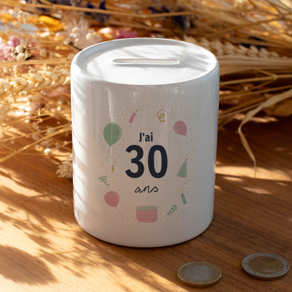 Tirelire Cagnotte Anniversaire à Personnaliser - Tirelire Personnalisée