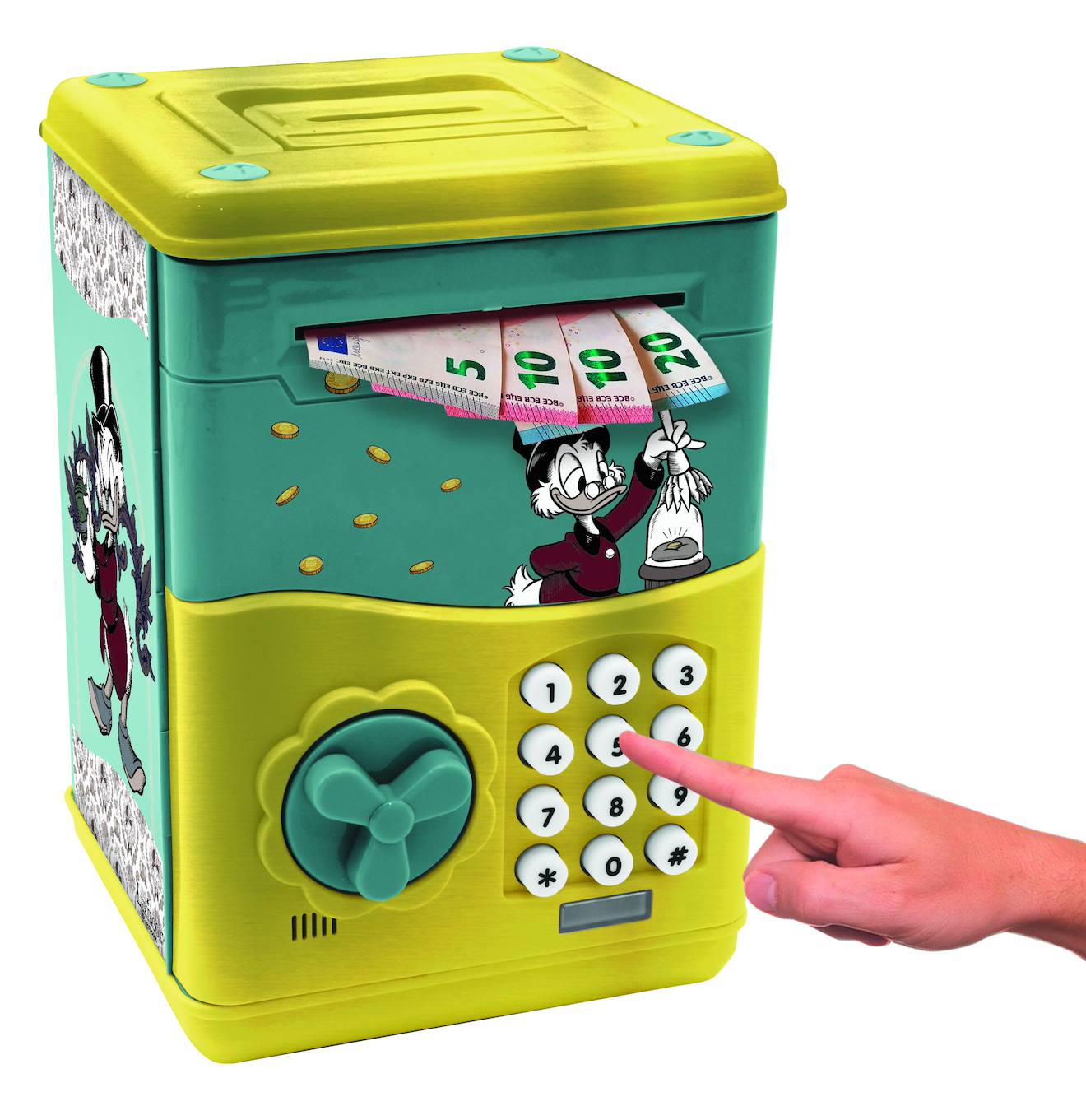 Tirelire électronique Disney Picsou avec effets sonores et lumineux bleu