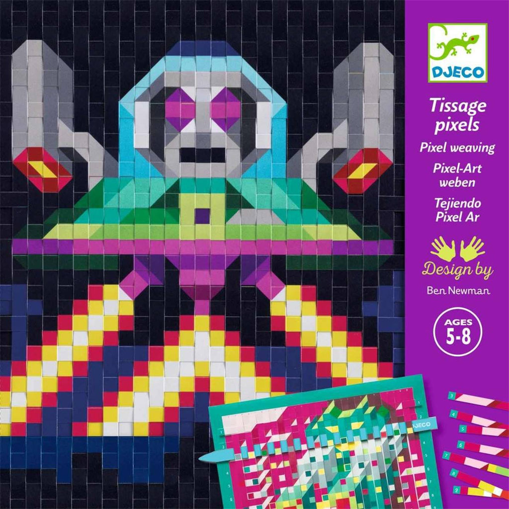 Tissage pixels invaders multicolore
