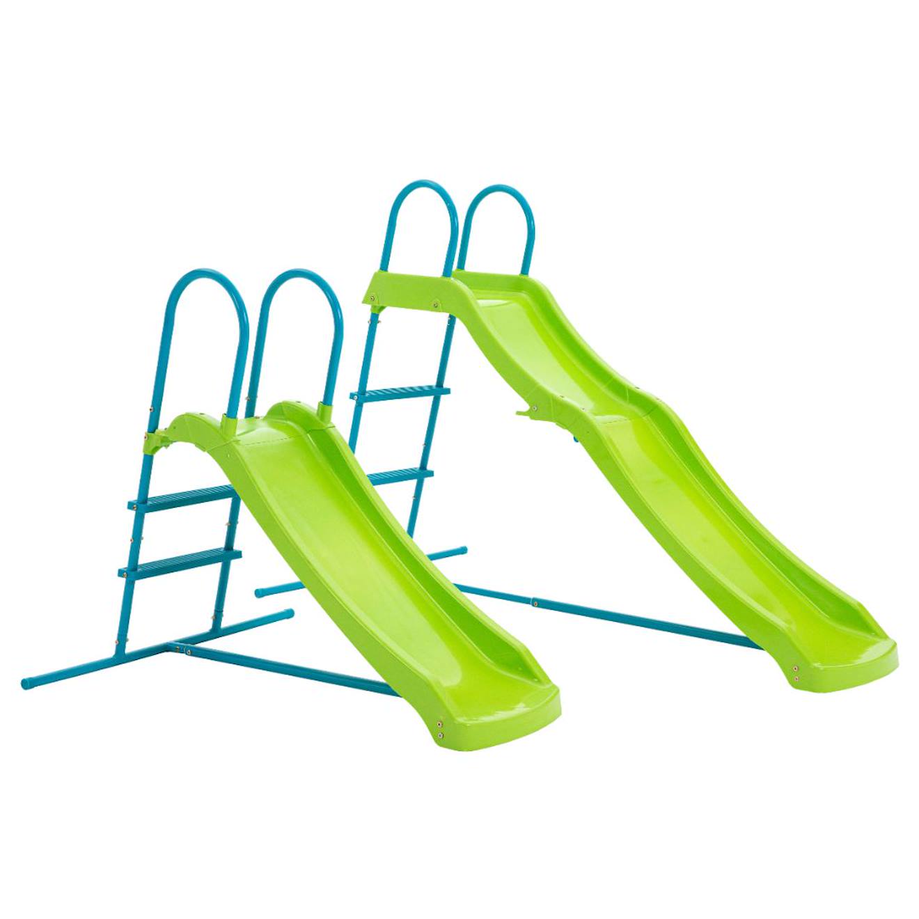 Toboggan évolutif 2 en 1 métal vert - bleu