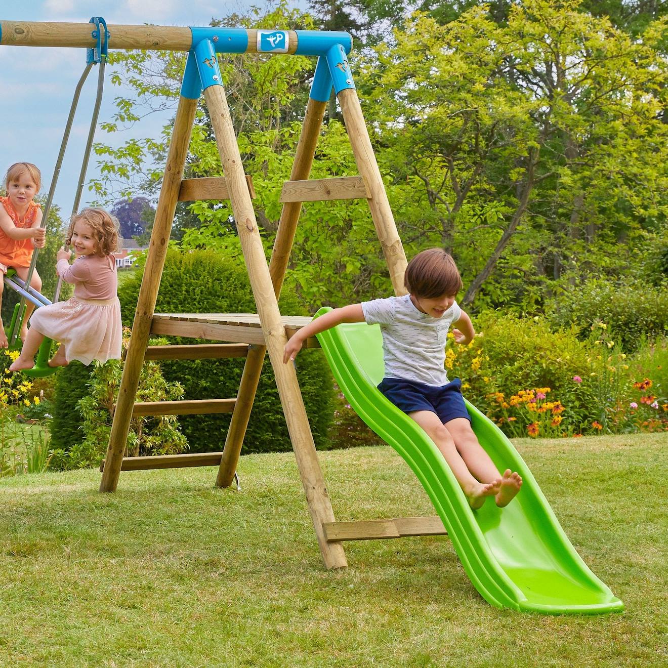 Toboggan glissière plastique 220cm vert