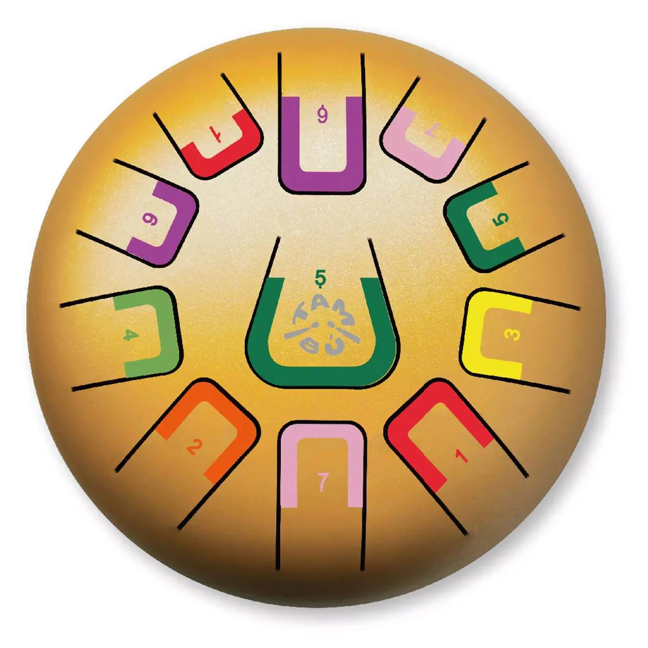 Tongue drum 11 notes jaune