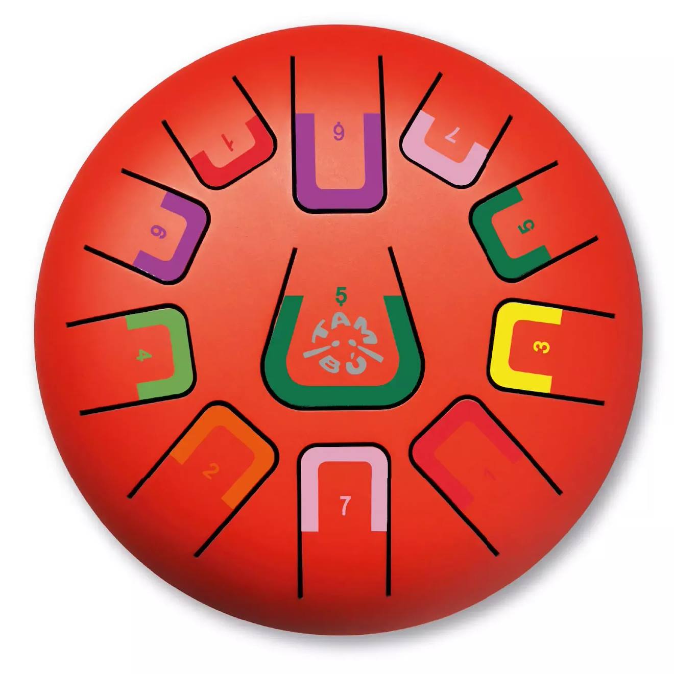 Tongue drum 11 notes rouge
