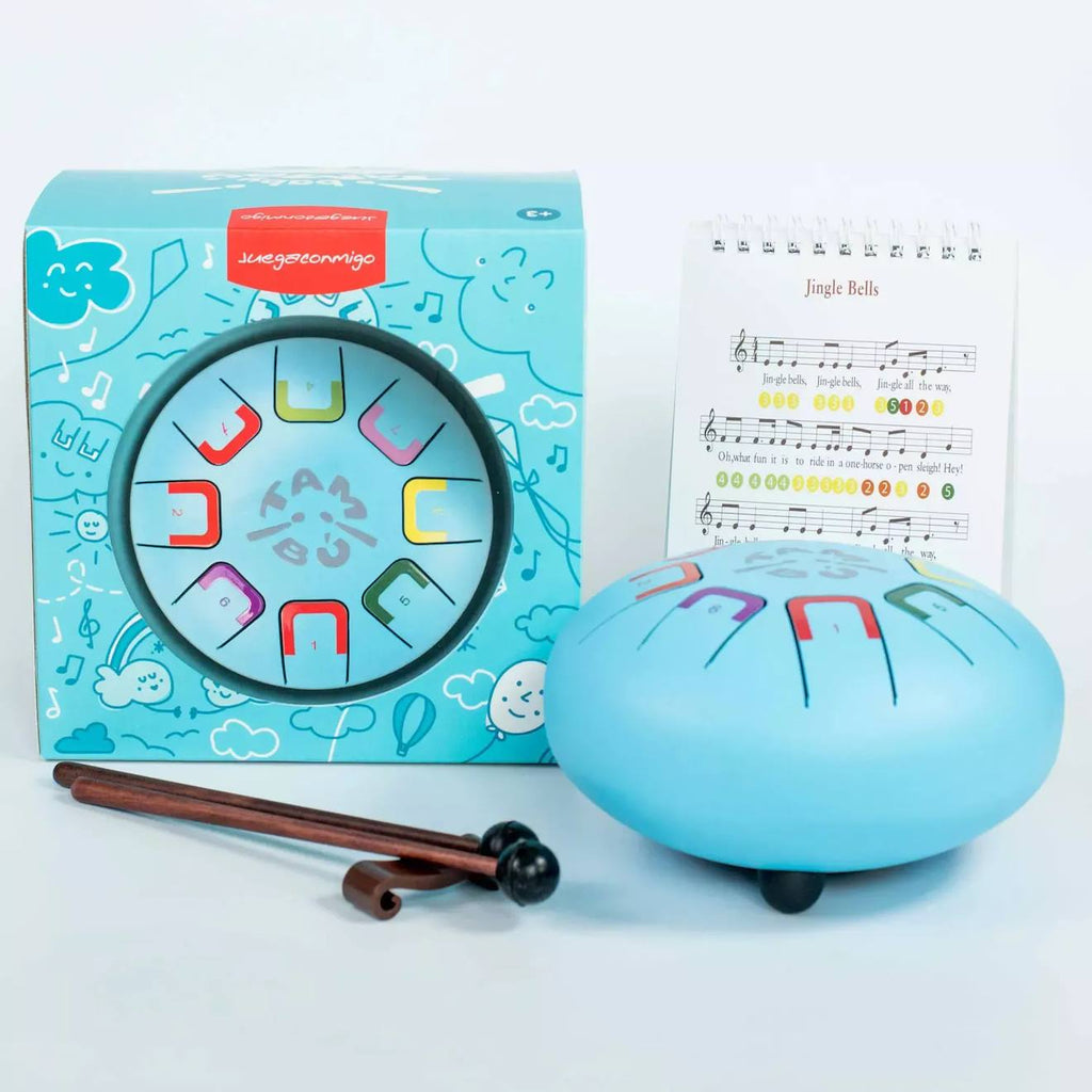 Tongue drum 8 notes bleu