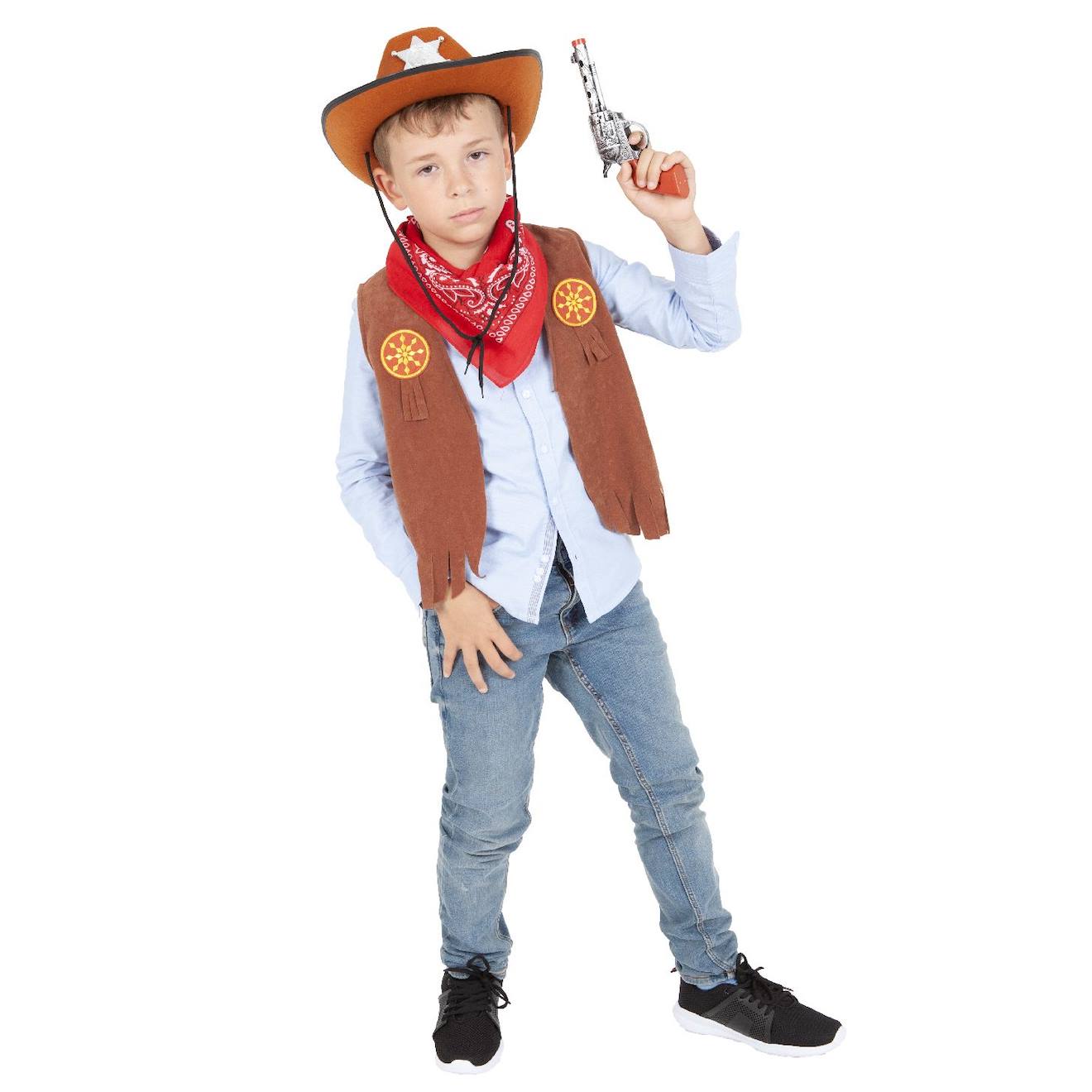 Top et accessoires cowboy marron