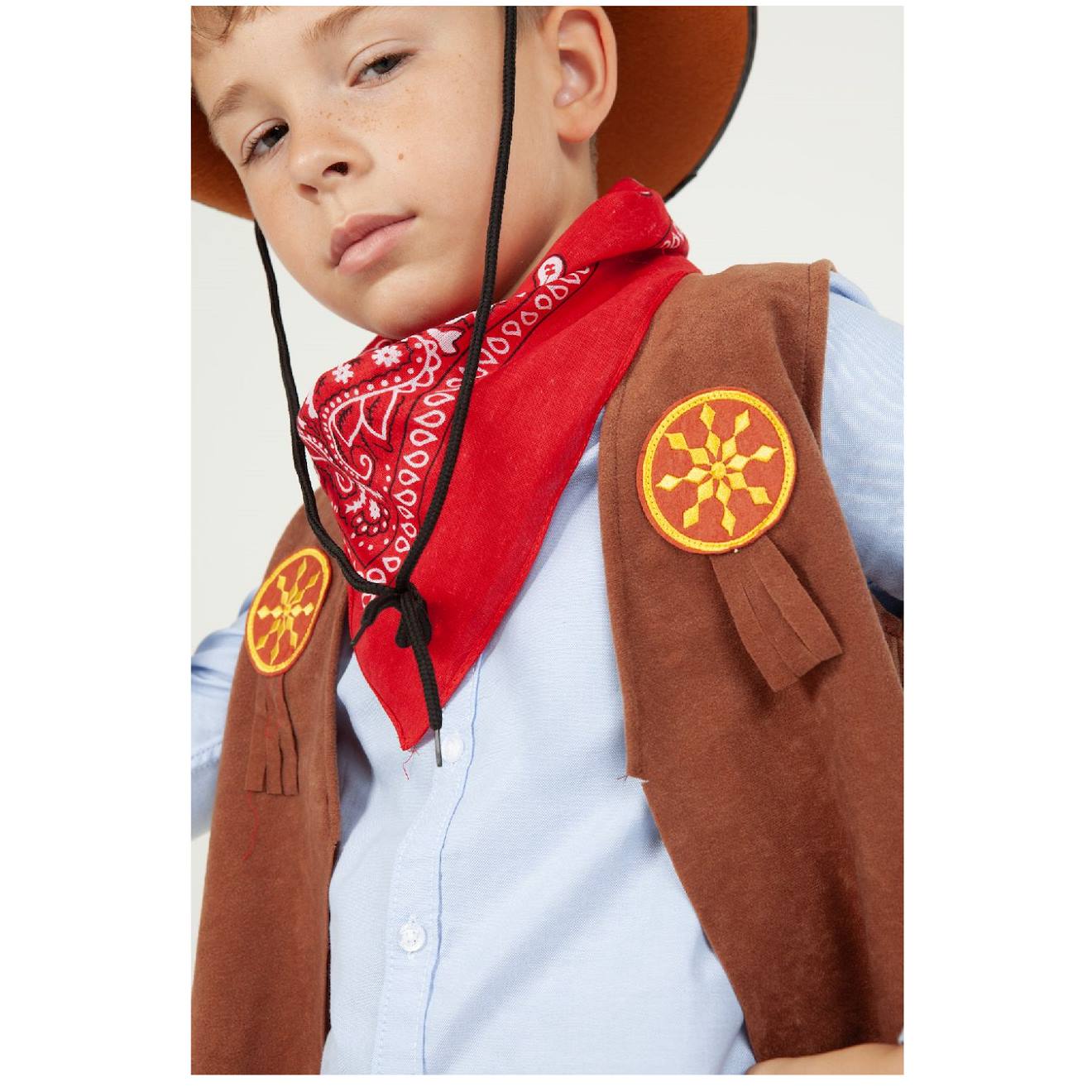 Top et accessoires cowboy marron