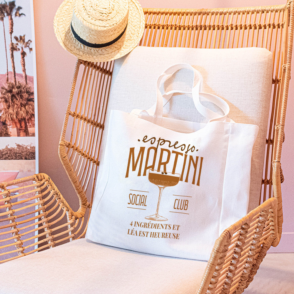 Tote bag Cabas Espresso Martini à Personnaliser - Tote Bag Personnalisé