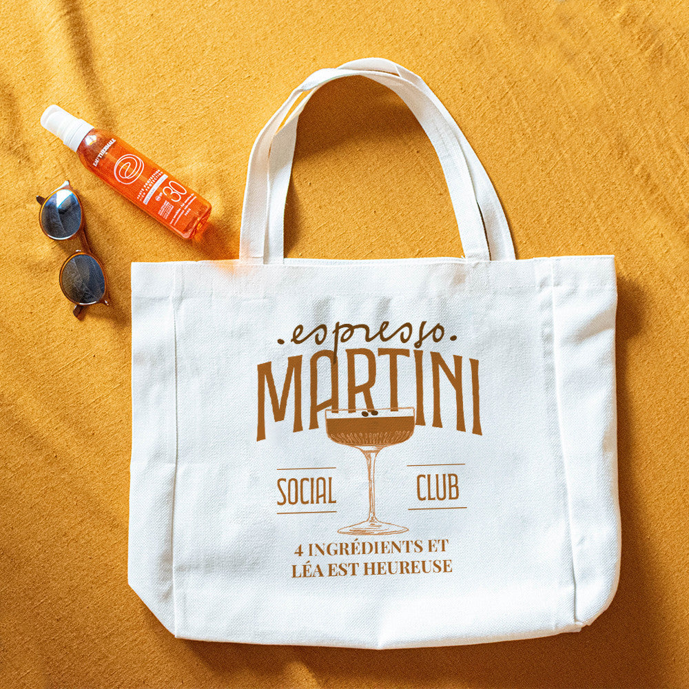 Tote bag Cabas Espresso Martini à Personnaliser - Tote Bag Personnalisé