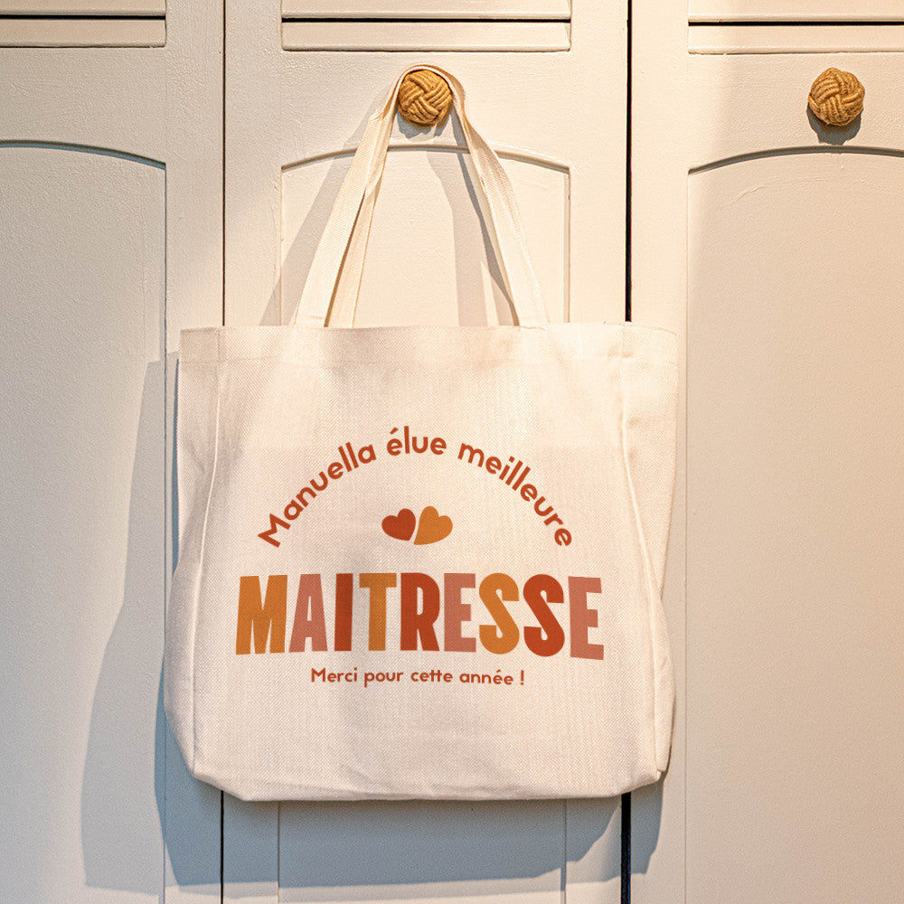 Tote bag Cabas Maîtresse à Personnaliser - Tote Bag Personnalisé