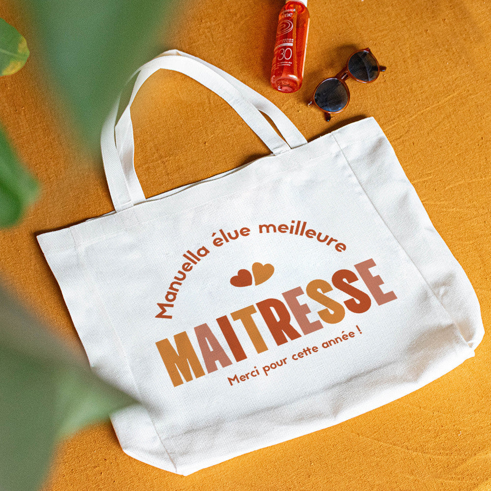 Tote bag Cabas Maîtresse à Personnaliser - Tote Bag Personnalisé