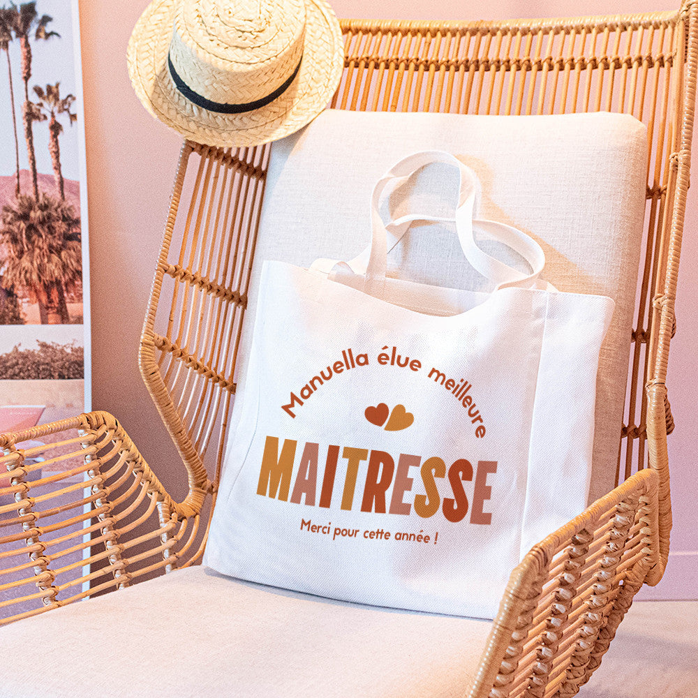 Tote bag Cabas Maîtresse à Personnaliser - Tote Bag Personnalisé