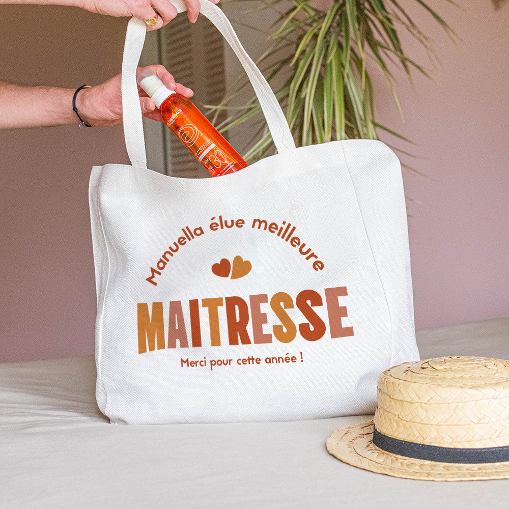 Tote bag Cabas Maîtresse à Personnaliser - Tote Bag Personnalisé