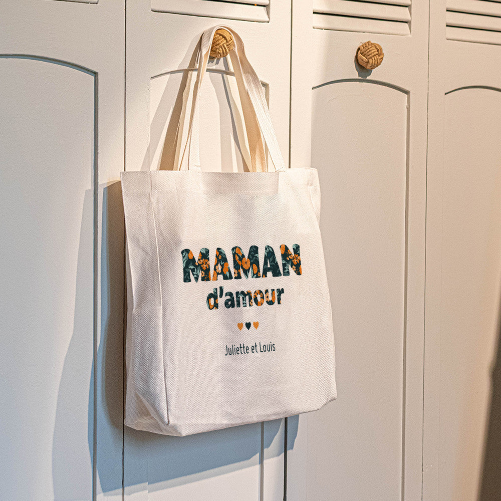 Tote bag Cabas Maman d'Amour à Personnaliser - Tote Bag Personnalisé