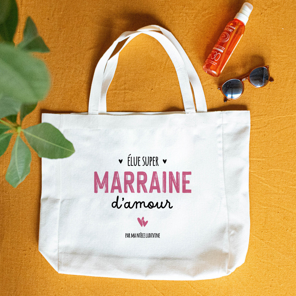 Tote bag Cabas Marraine à Personnaliser - Tote Bag Personnalisé