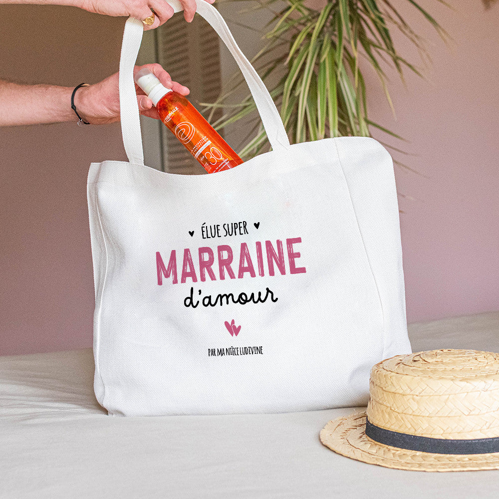 Tote bag Cabas Marraine à Personnaliser - Tote Bag Personnalisé