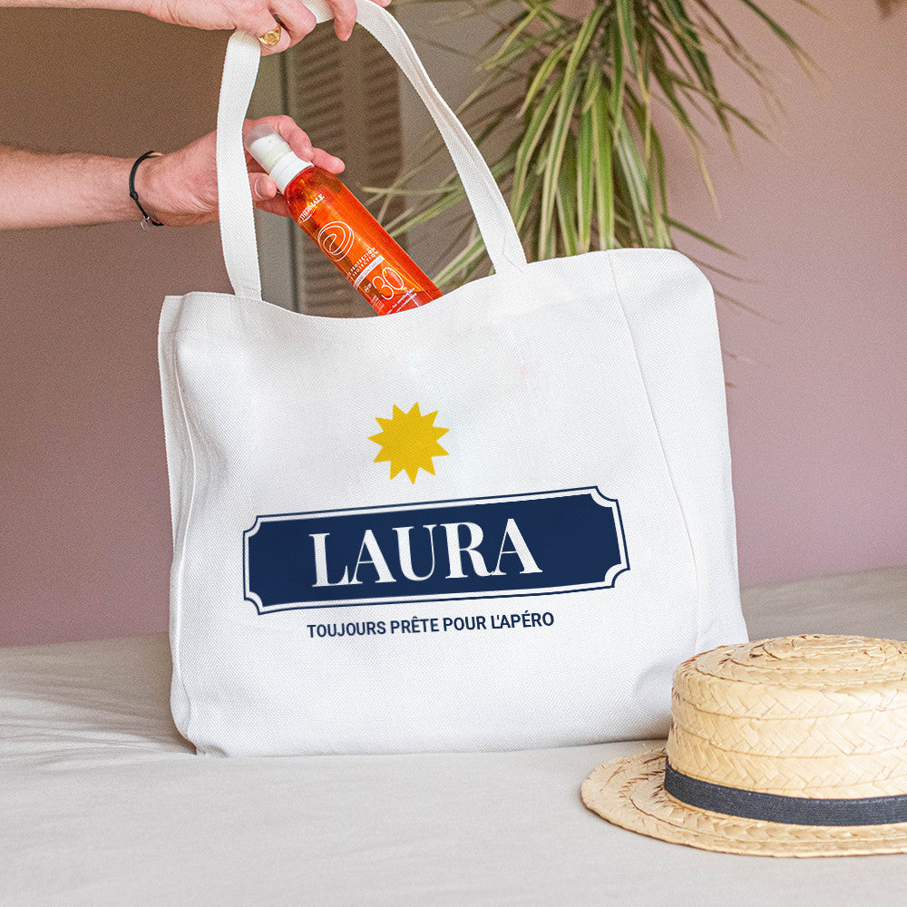 Tote bag Cabas Soleil Anisé à Personnaliser - Tote Bag Personnalisé