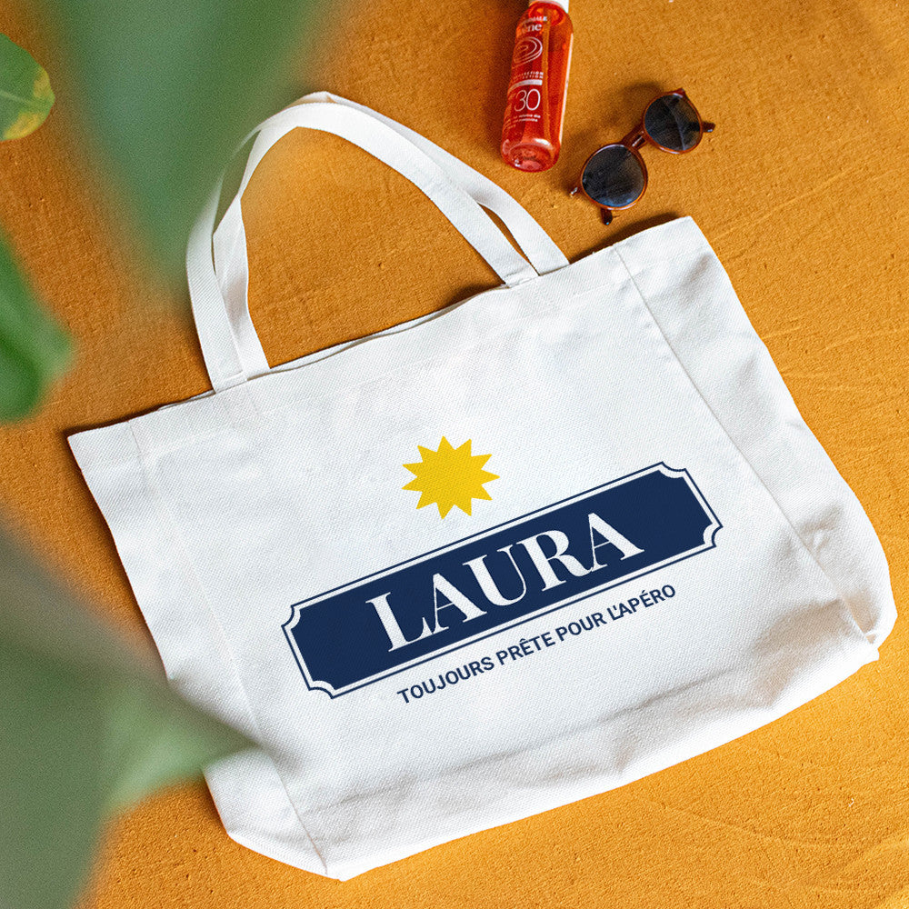 Tote bag Cabas Soleil Anisé à Personnaliser - Tote Bag Personnalisé