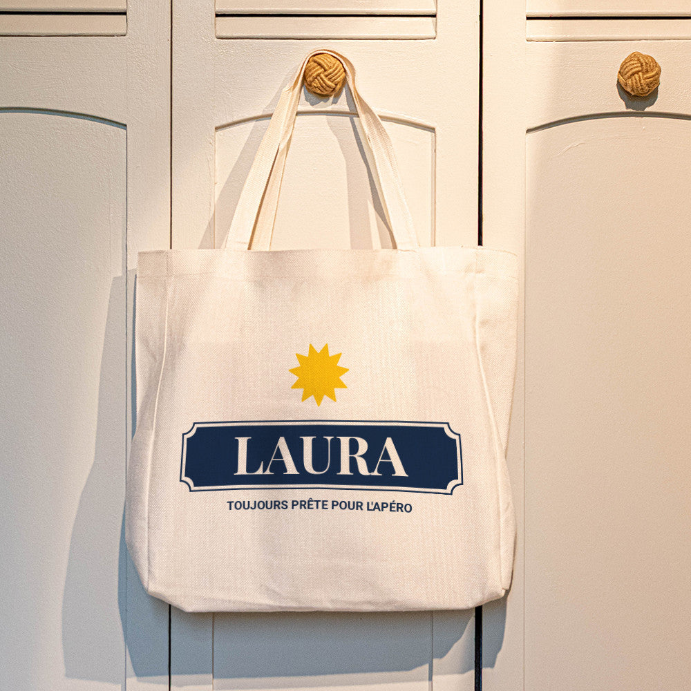 Tote bag Cabas Soleil Anisé à Personnaliser - Tote Bag Personnalisé