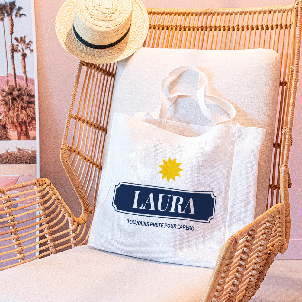 Tote bag Cabas Soleil Anisé à Personnaliser - Tote Bag Personnalisé