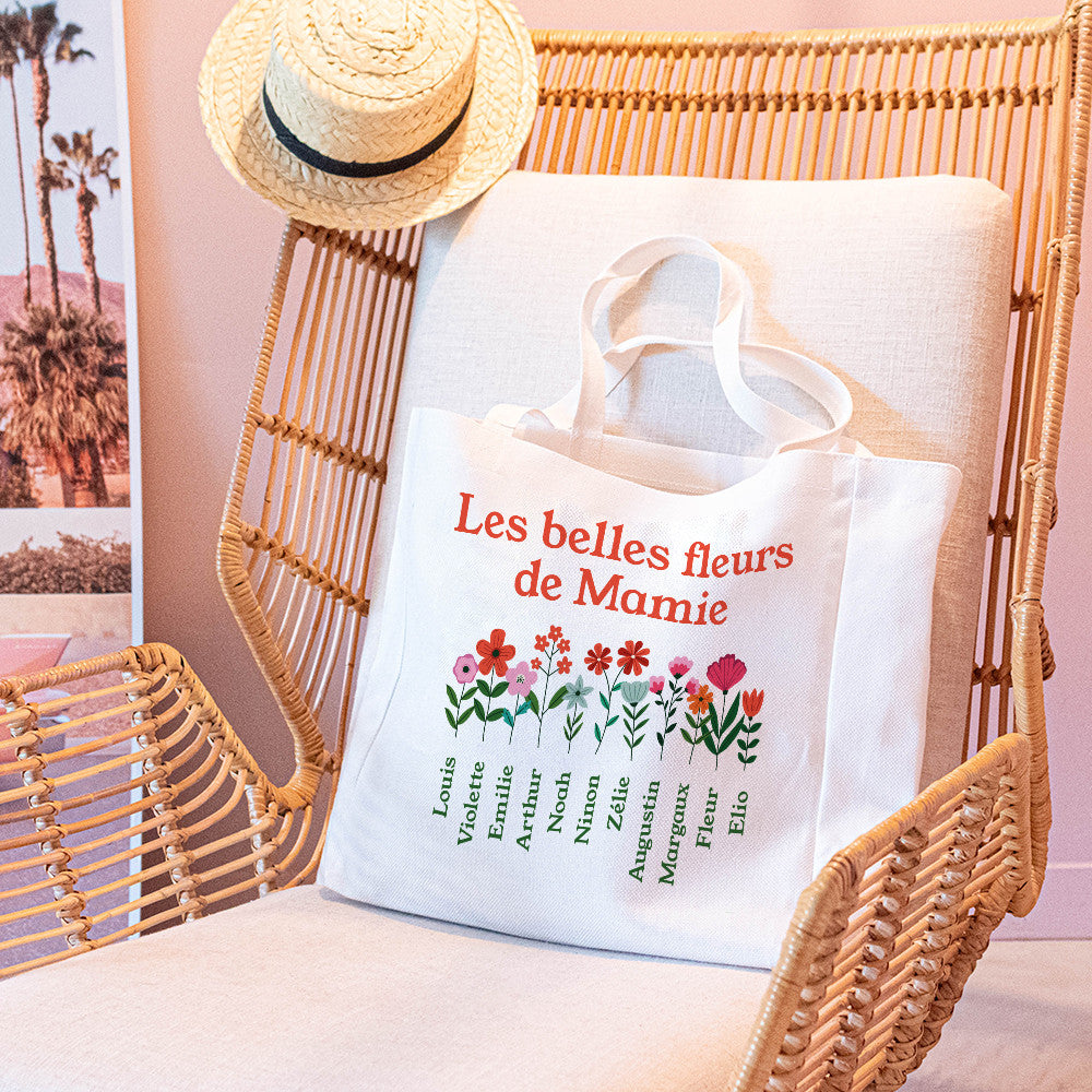 Tote bag Mamie et ses Petits-Enfants à Personnaliser - Tote Bag Personnalisé