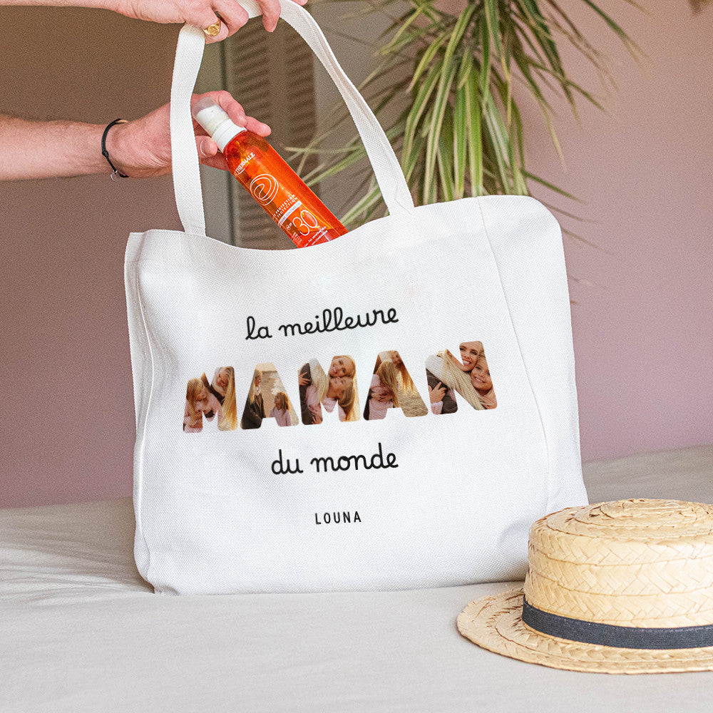 Tote Bag Photos Maman à Personnaliser - Tote Bag Personnalisé