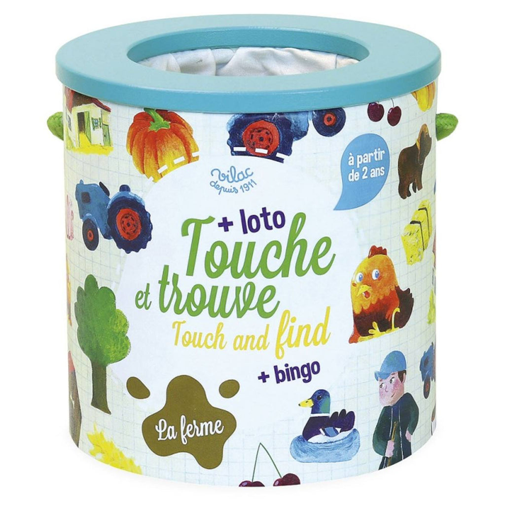 Touché et trouve la ferme bleu