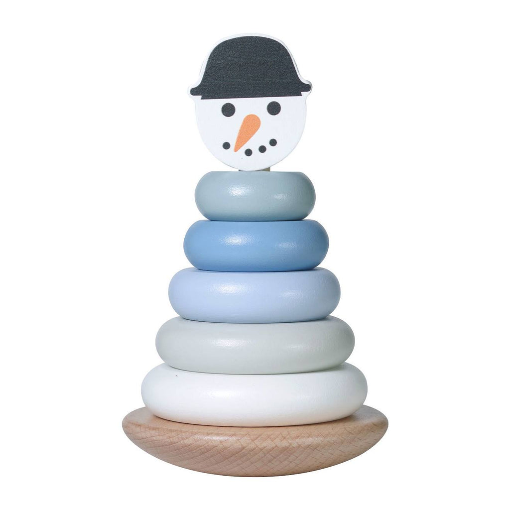Tour à empiler bonhomme de neige en bois noël multicolore