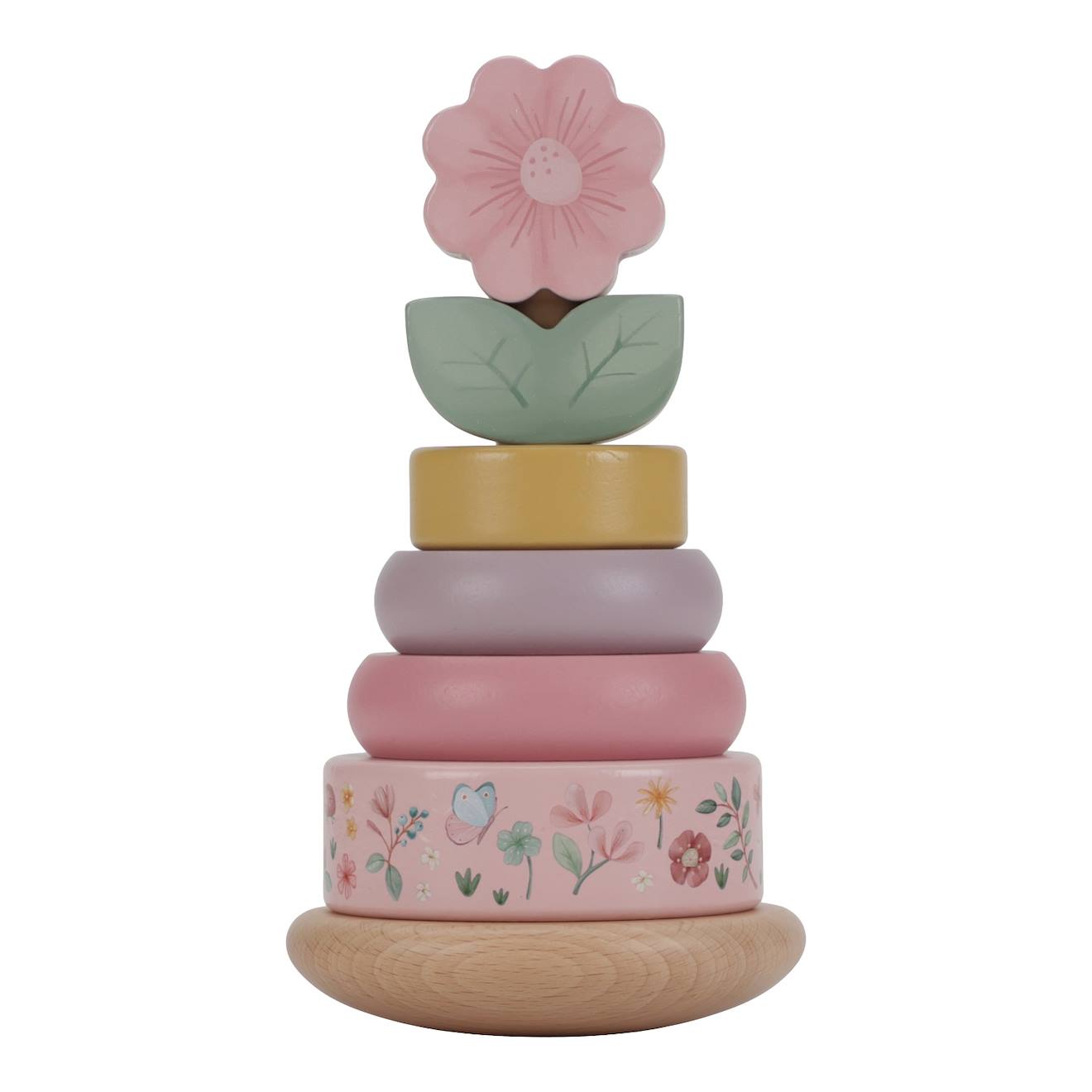 Tour à empiler en bois fairy garden rose