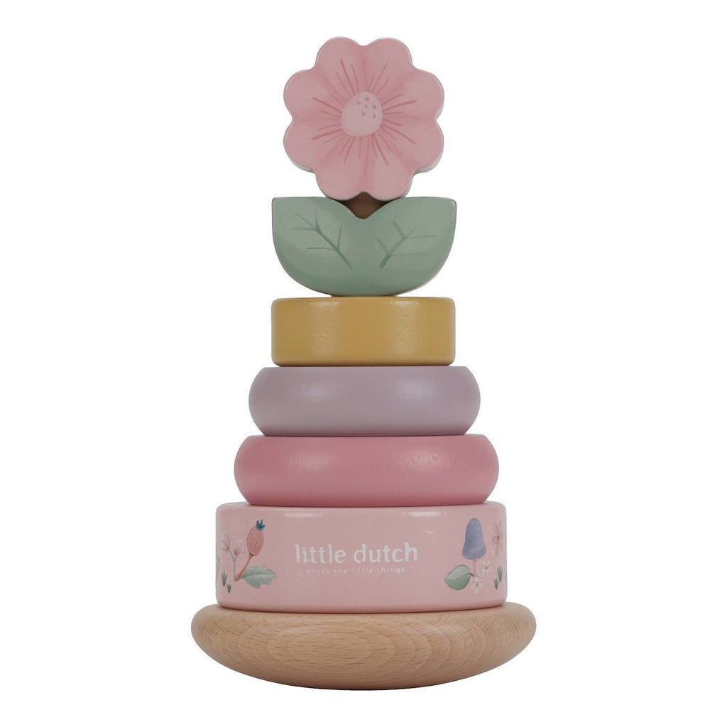 Tour à empiler en bois fairy garden rose