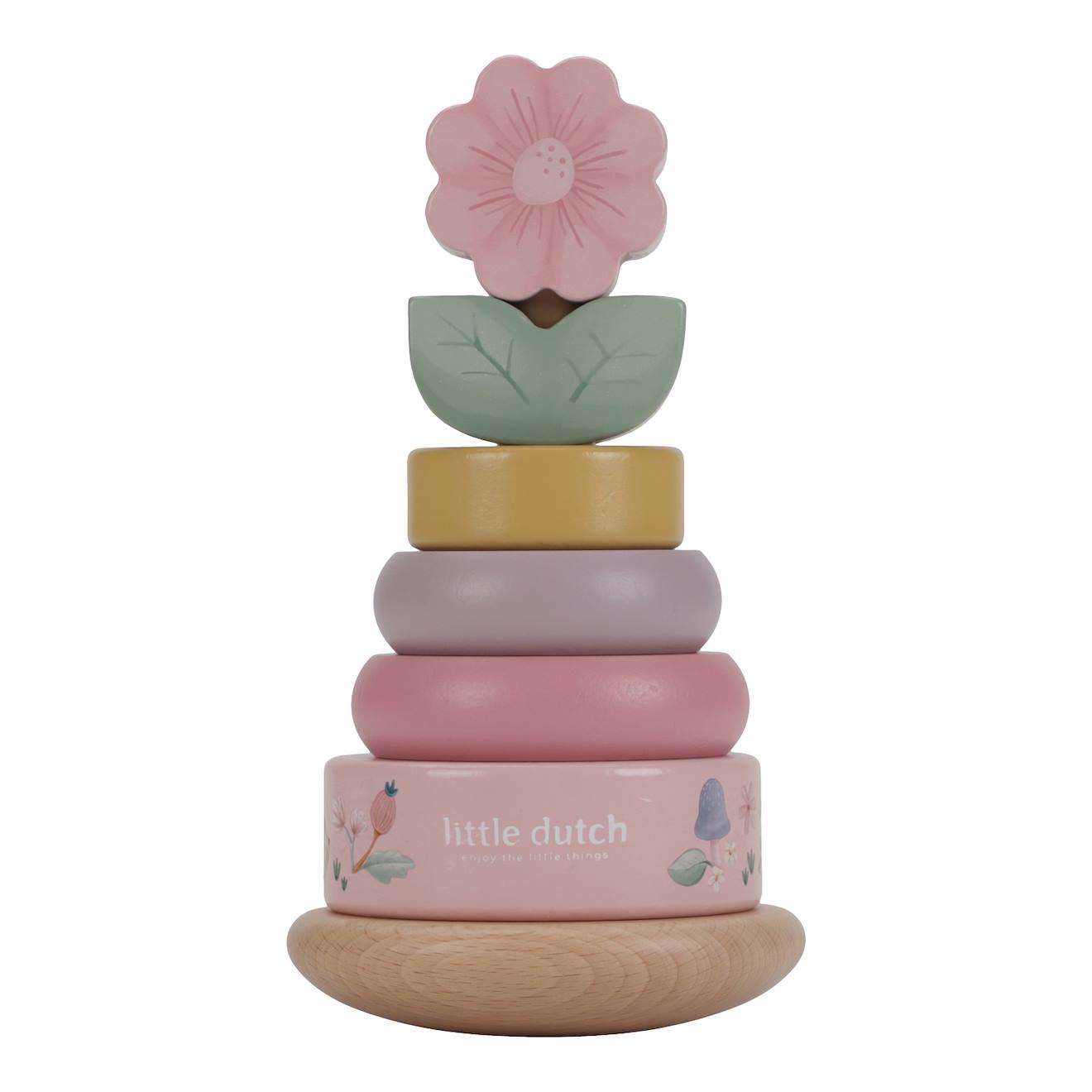 Tour à empiler en bois fairy garden rose