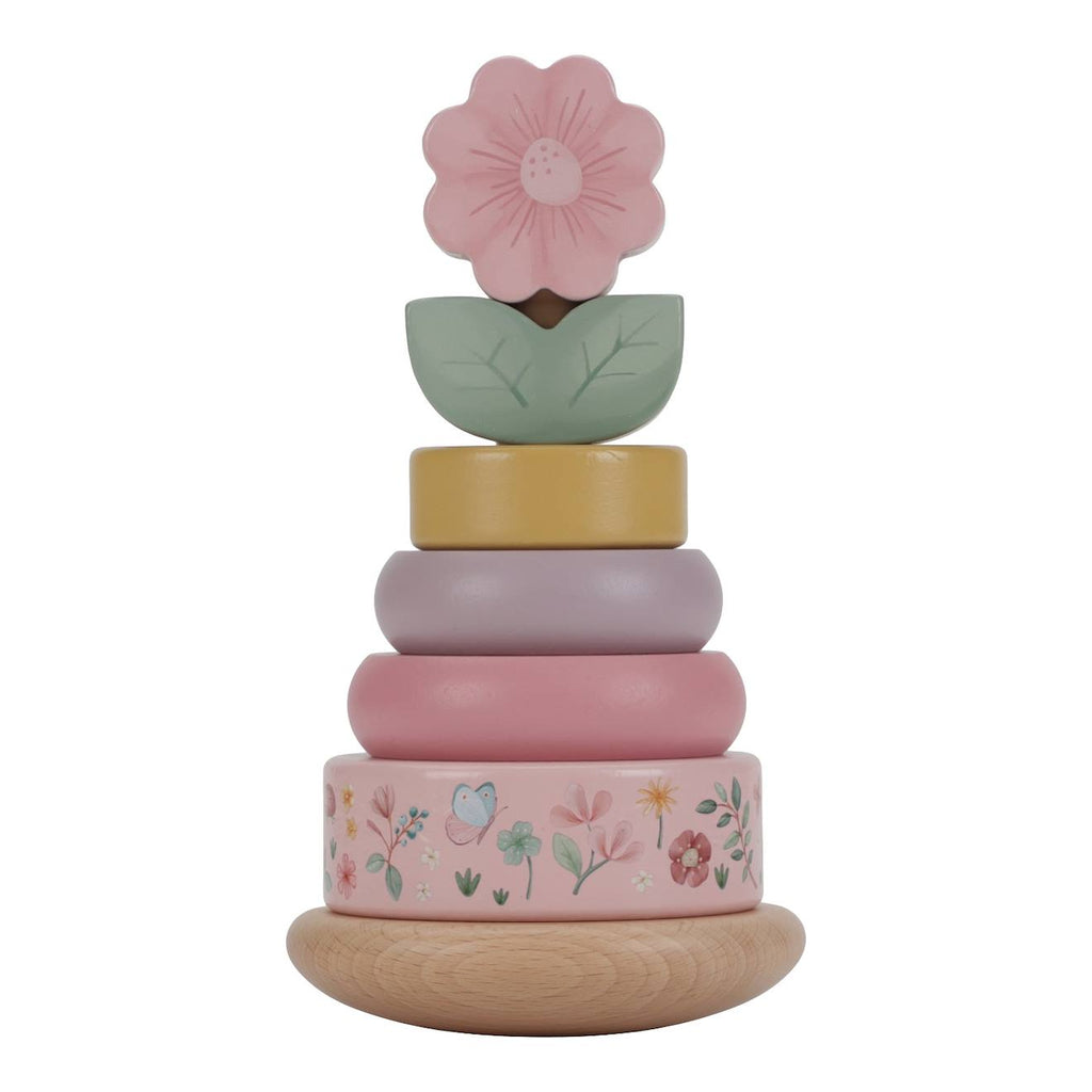 Tour à empiler en bois fairy garden rose