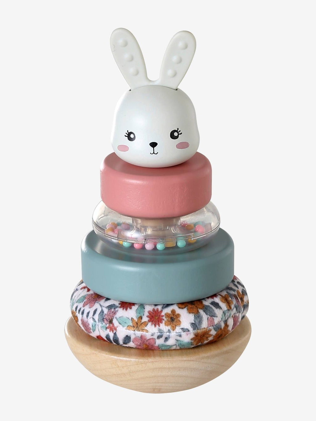 Tour à empiler lapin en bois FSC rétro flower
