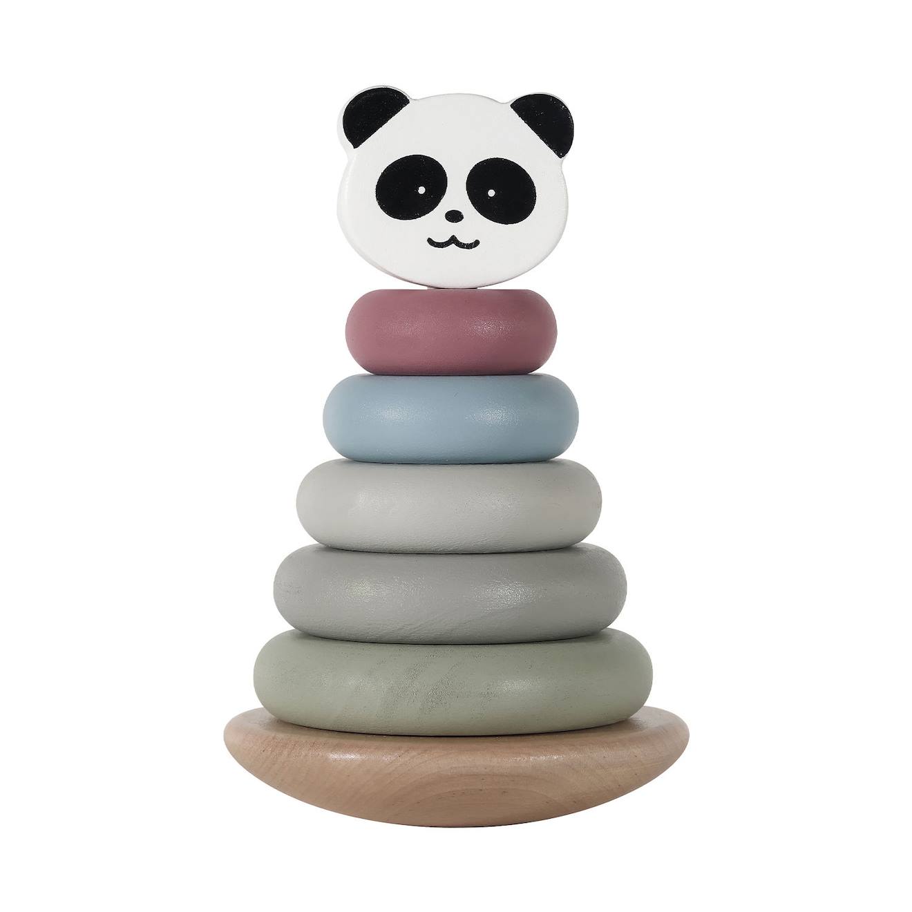 Tour à empiler panda en bois