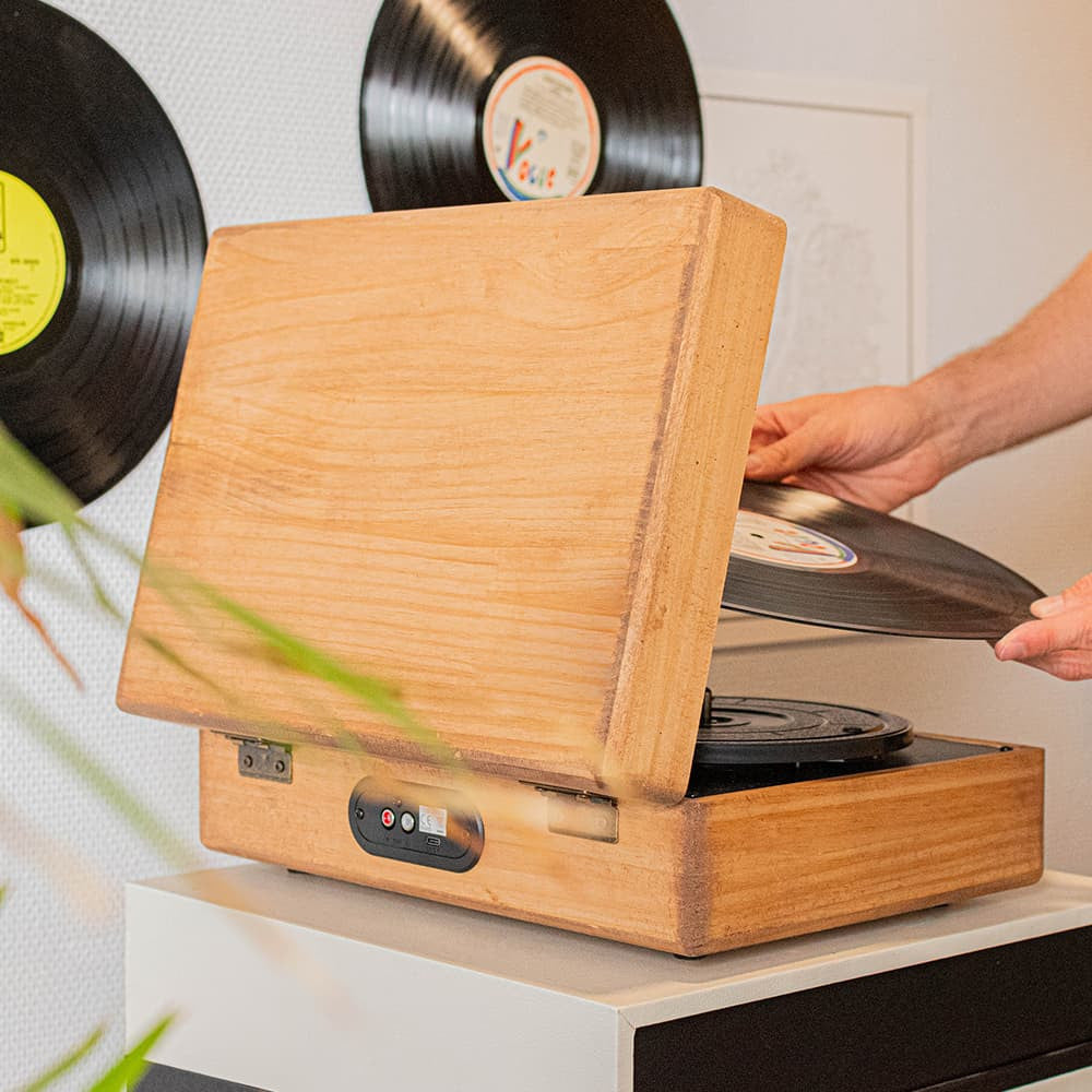 Tourne-Disque en Bois - Vinyle