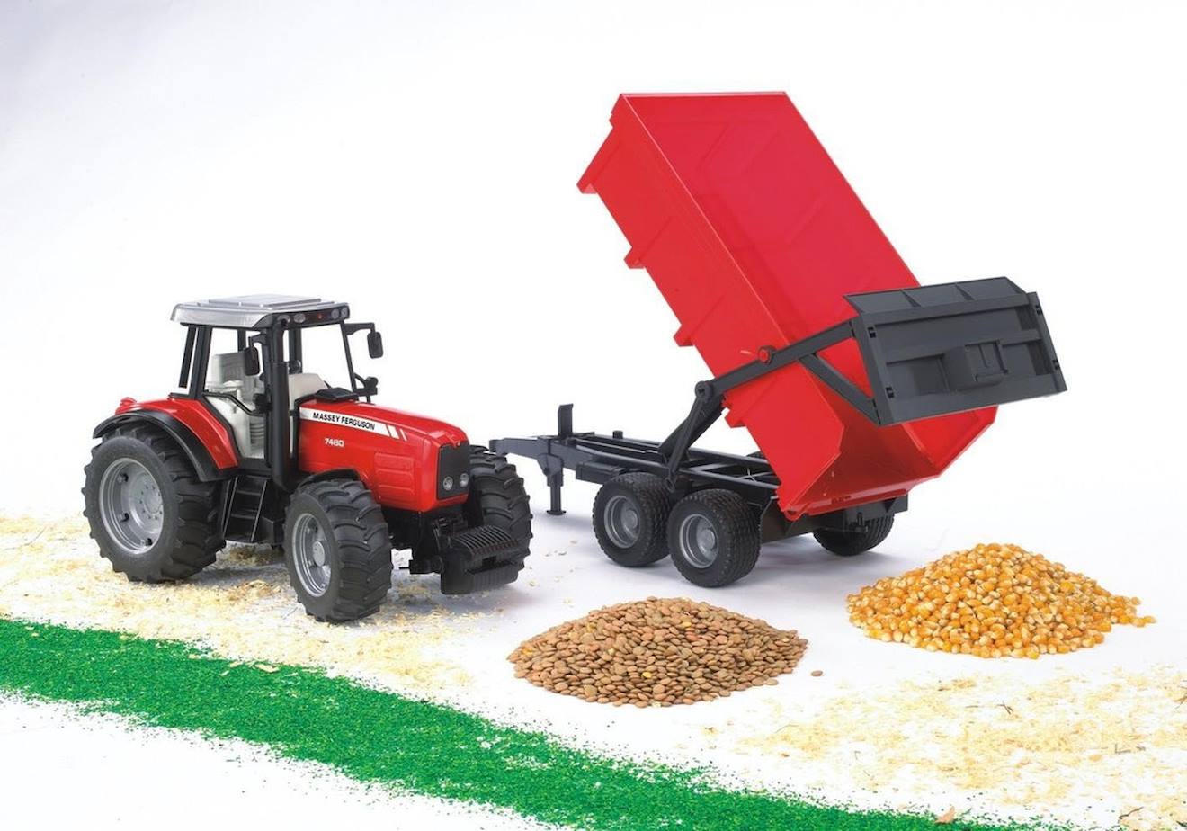 Tracteur 7480 avec benne massey rouge
