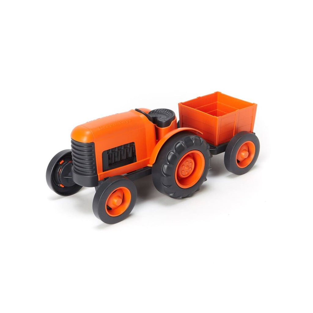 Tracteur orange, noir