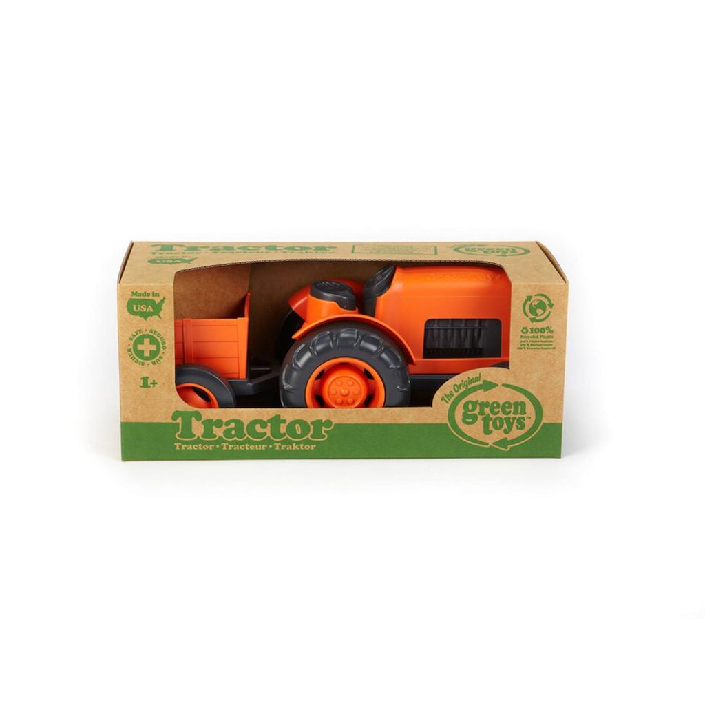 Tracteur orange, noir