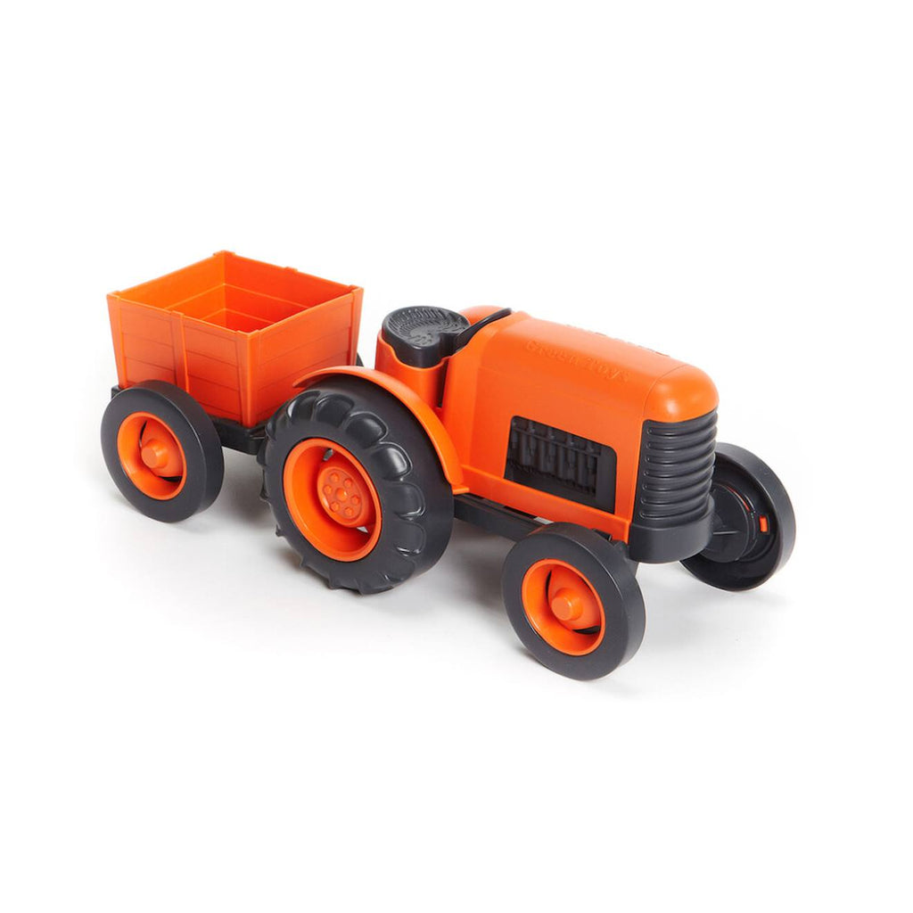 Tracteur orange, noir
